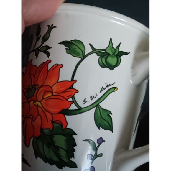 Creative Concepts Enchanted Garden Floral Mugs 1992 Signed - Picture 6 of 6